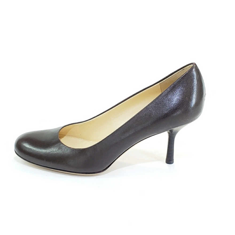 Gucci Pumps Round Toe Wooden Heel Leather Wo